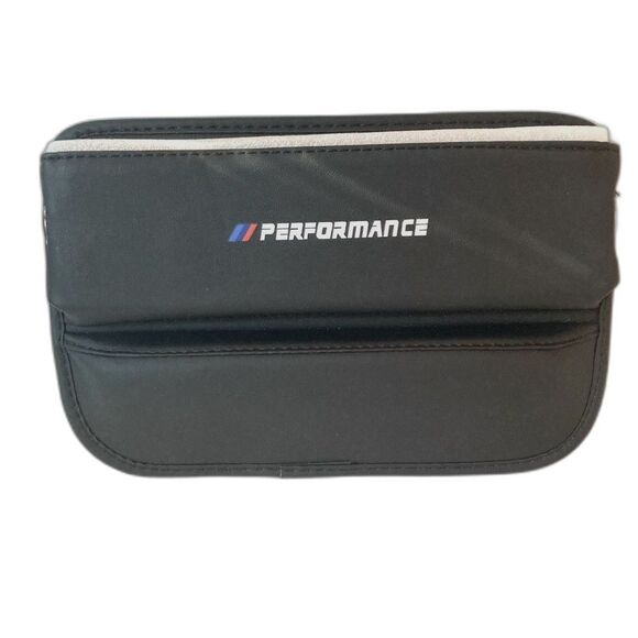 BMW Seat Gap Filler Black Faux Leather Pouch Organizer 12 x 8 inches - Picture 1 of 13